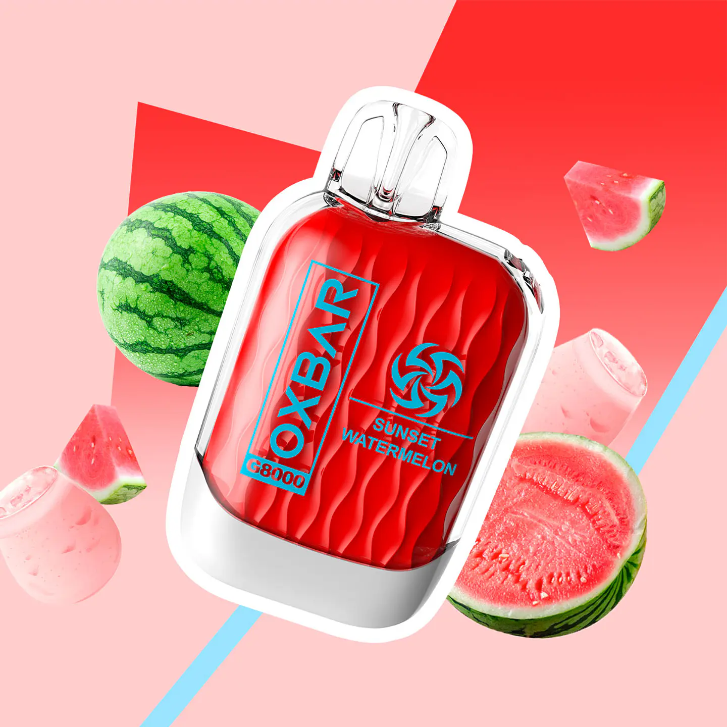 Vaper Desechable sin nicotina Oxbar  8000 puff Sunset Watermelon 4
