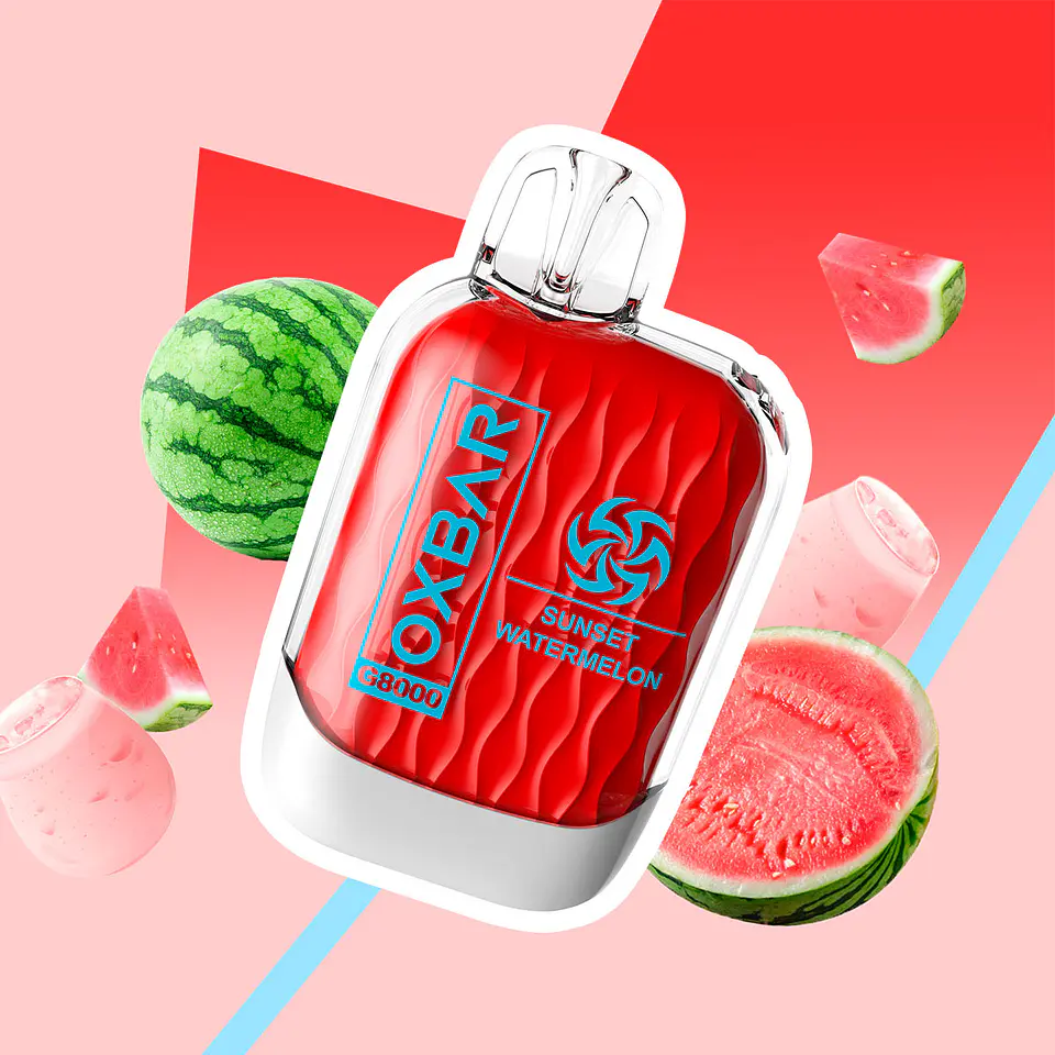 Vaper Desechable sin nicotina Oxbar  8000 puff Sunset Watermelon 4