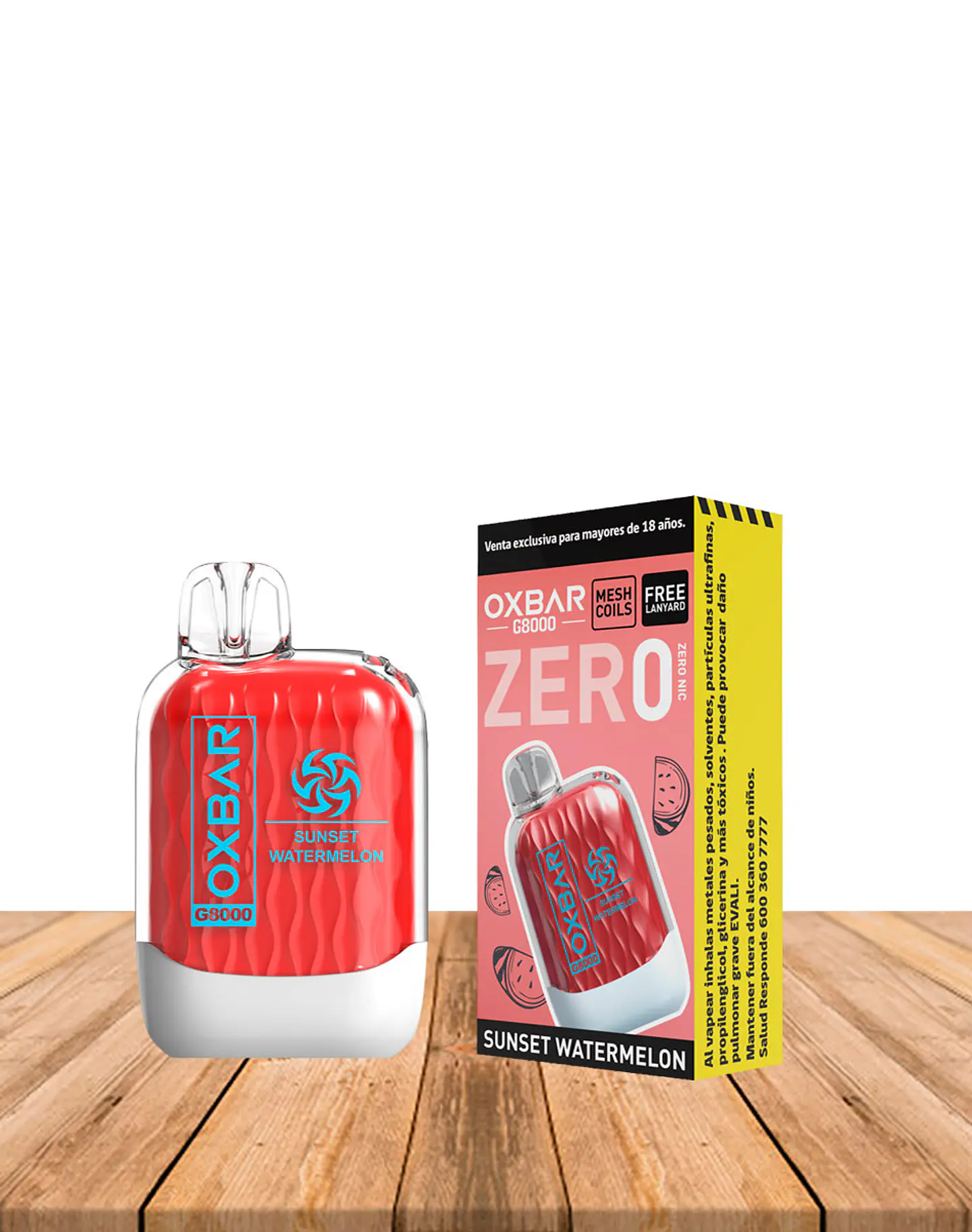 Vaper Desechable sin nicotina Oxbar  8000 puff Sunset Watermelon 1