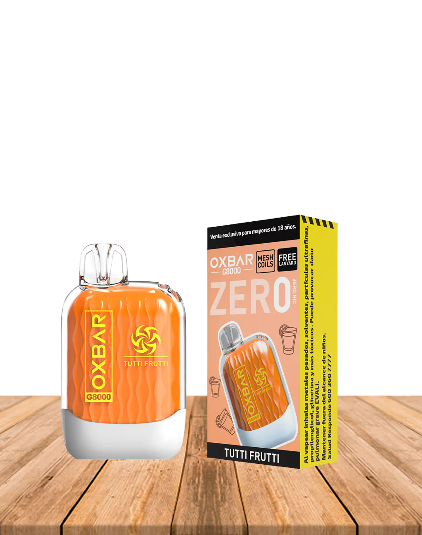 Vaper Desechable sin nicotina Oxbar  8000 puff Sunset Tutti Frutti 1