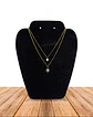 Collar Doble acero inoxidable con Zirconia y piedra - Miniatura 1