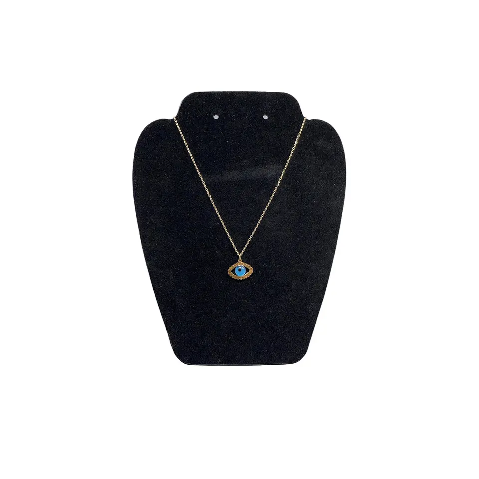 Collar De Acero Inoxidable Con Zirconia Y Piedra Ojo Turco 3
