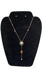  Collar Doble Acero Inoxidable Con Zirconia Y Piedra Celeste - Miniatura 2