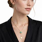  Collar Doble Acero Inoxidable Con Zirconia Y Piedra Celeste - Miniatura 3