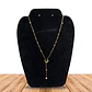 Collar Doble Acero Inoxidable Con Zirconia Luna Y Ojo Turco - Miniatura 1