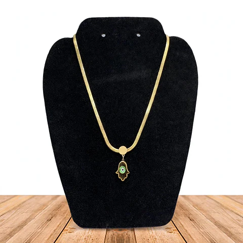 Collar Doble Acero Inoxidable Con Zirconia Y Piedra
