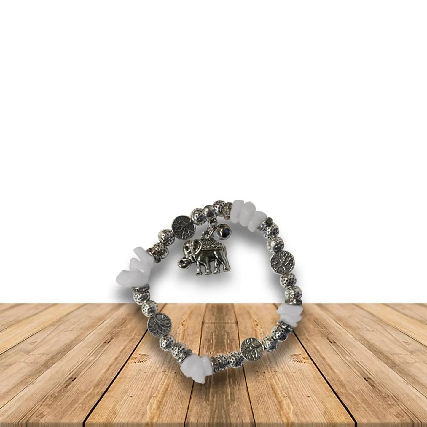  Pulsera Con Elefante Y Piedras Blancas JI19-354 1