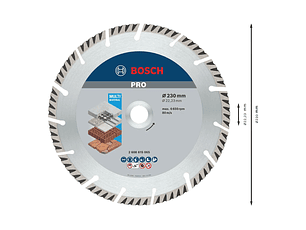 Disco de corte con diamante 230 mm PRO MULTI MATERIAL BOSCH