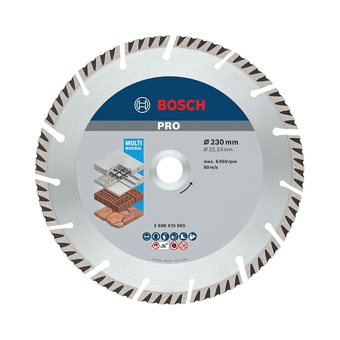 Disco de corte con diamante 230 mm PRO MULTI MATERIAL BOSCH 1