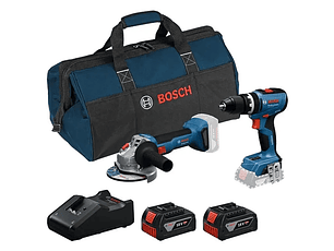 Juego de Amoladora GWS 18V-8 (125) y Taladro Percutor Atornillador GSB 18V-65 BOSCH
