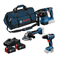 Conjunto a batería Atornillador GSR 18V-65 + Amoladora GWS 18V-8 (125) + Martillo perforador GBH 18V-22 + 2 Baterías 18V 4.0Ah BOSCH - Miniatura 1