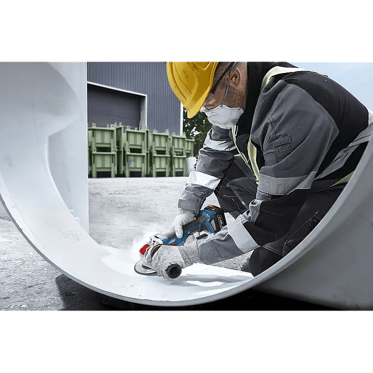 Amoladora angular con control de velocidad a batería X-LOCK GWS 18V-11 S (125) + L-BOXX BOSCH 4