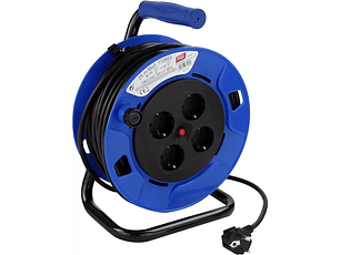 Extensión con Enrollador de Cable Eléctrico IP20 4.000W H05VV-F 3x1.5mm 25 Metros TAYG