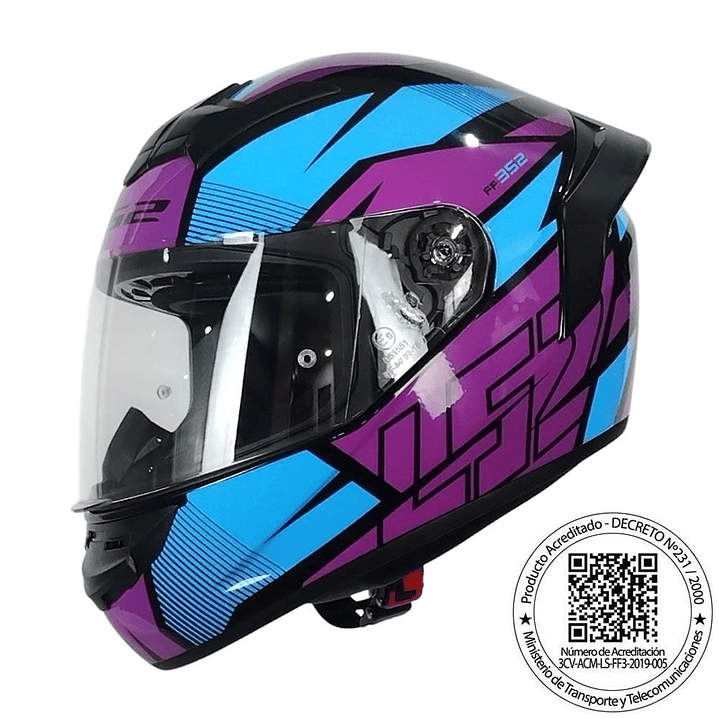 CASCO LS2 FF352 EVO AXTRO NEGRO AZUL MORADO BRILLANTE 3