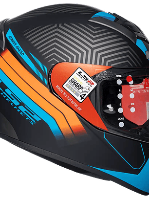 CASCO LS2 FF352 ZEN NEGRO MATE/AZUL/NARANJA