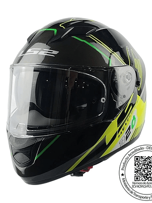 CASCO INTEGRAL LS2 FF320 STREAM EVO SCHE NEGRO AMARILLO