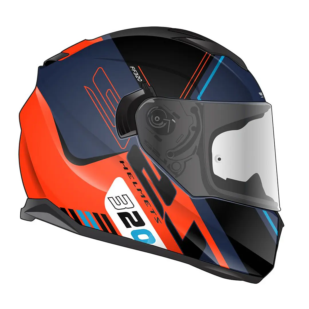 Casco Integral Ls2 Ff320 Stream Evo Sche azul naranjo 2