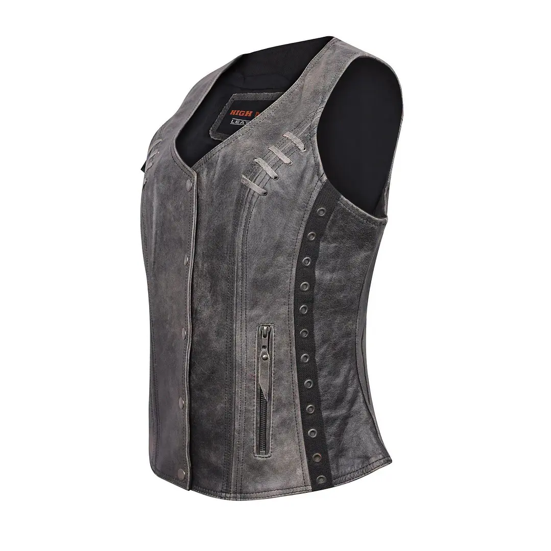 Chaleco Gray Premium Soft Goatskin HLM1038DG Mujer 2