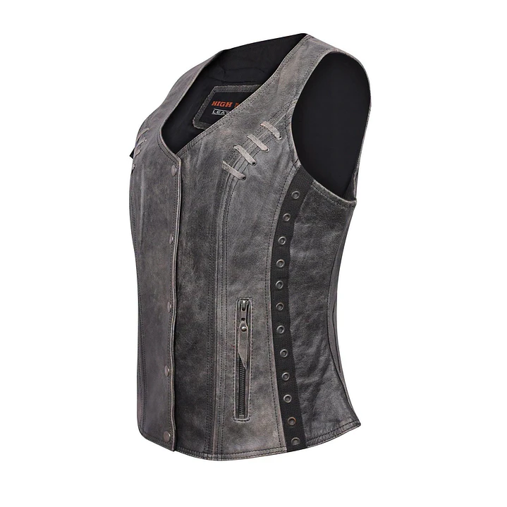 Chaleco Gray Premium Soft Goatskin HLM1038DG Mujer 2
