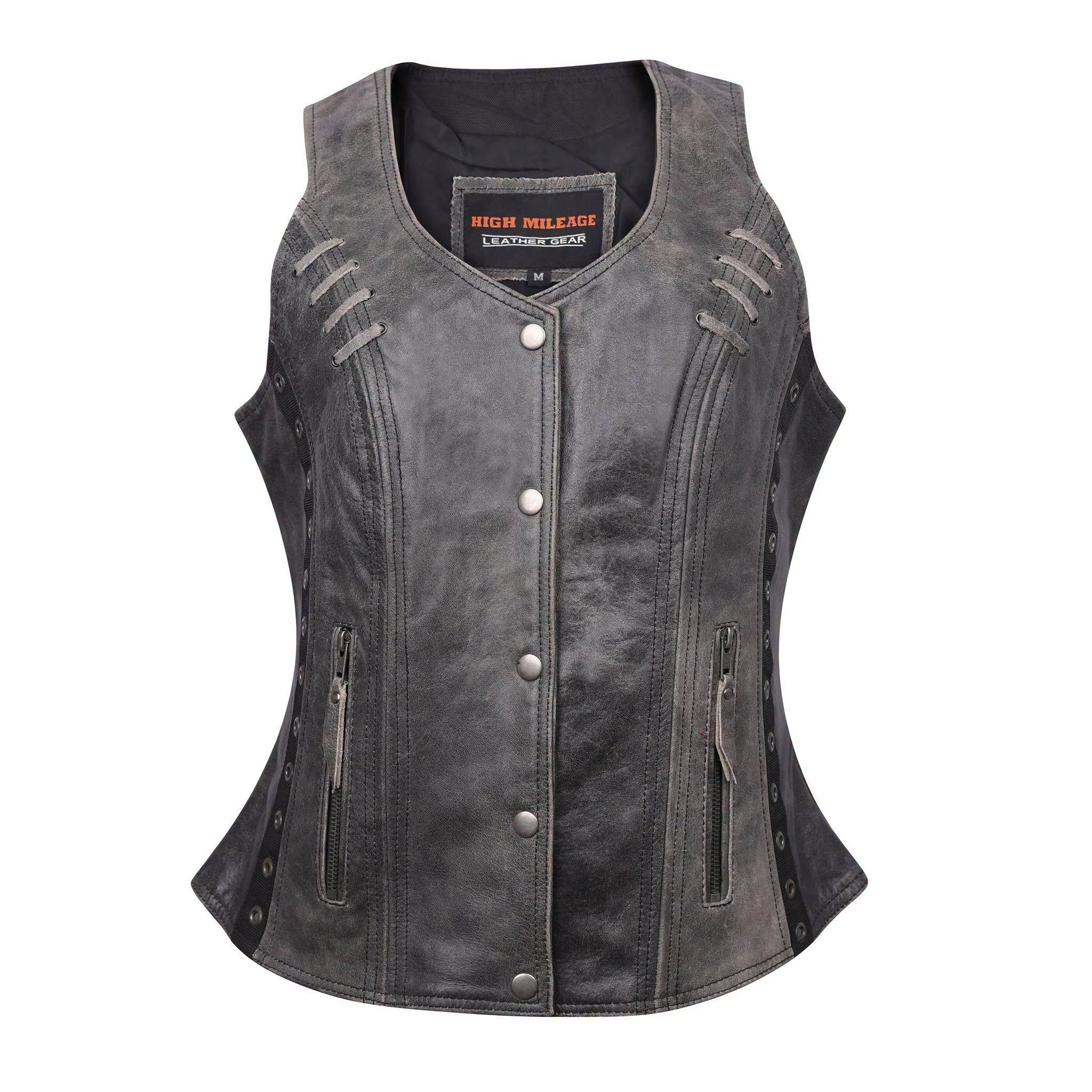 Chaleco Gray Premium Soft Goatskin HLM1038DG Mujer