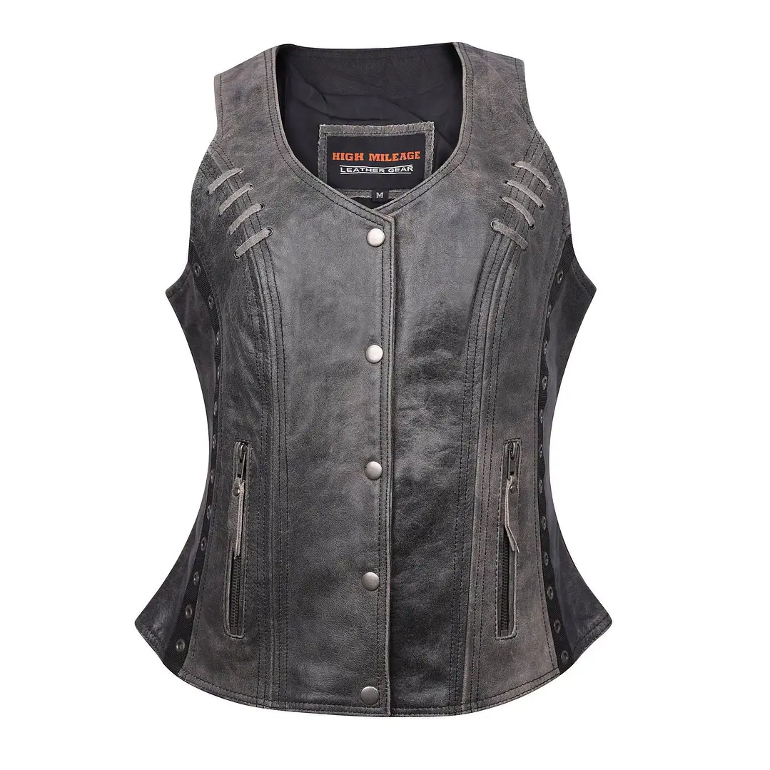 Chaleco Gray Premium Soft Goatskin HLM1038DG Mujer 1