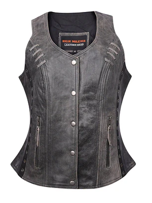 Chaleco Gray Premium Soft Goatskin HLM1038DG Mujer