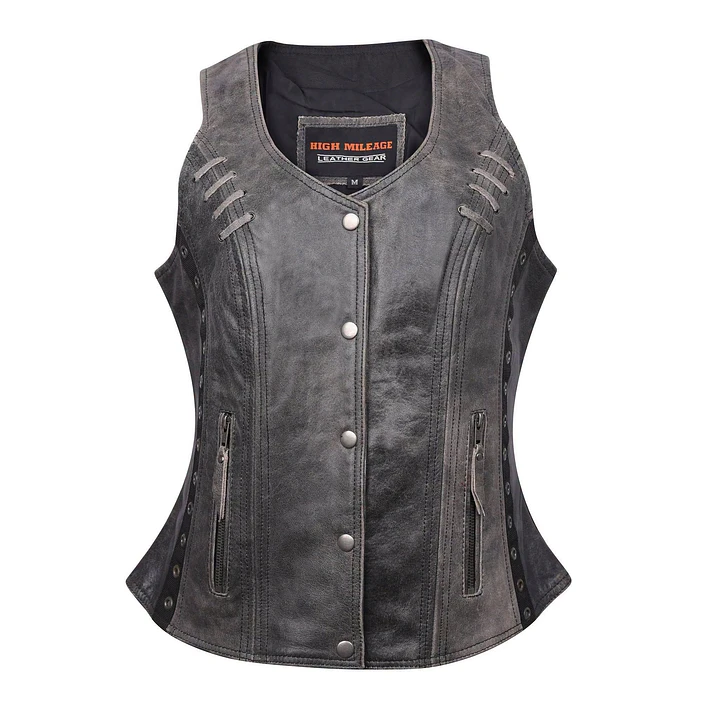 Chaleco Gray Premium Soft Goatskin HLM1038DG Mujer 1
