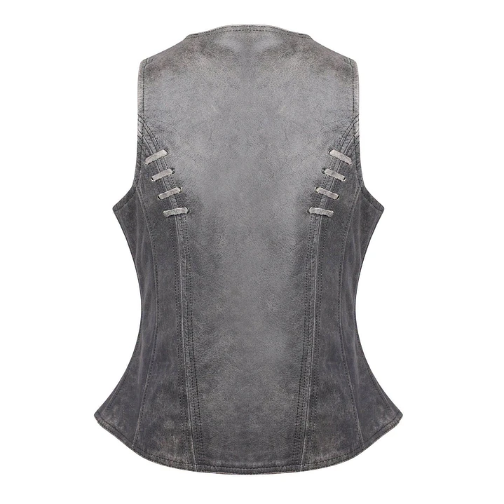 Chaleco Gray Premium Soft Goatskin HLM1038DG Mujer 3