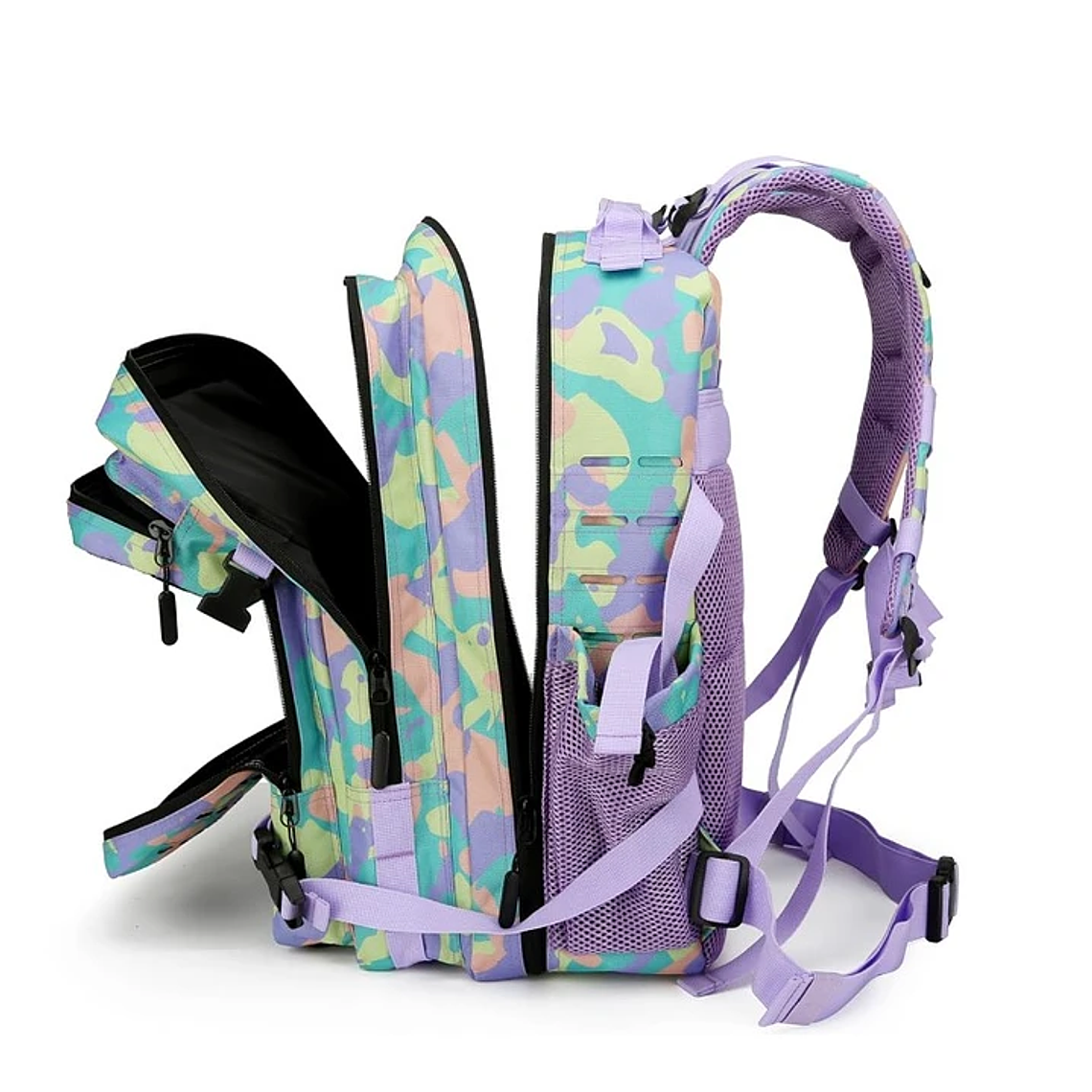 Mochila 45 Litros Táctica Verde Lila Camo 1