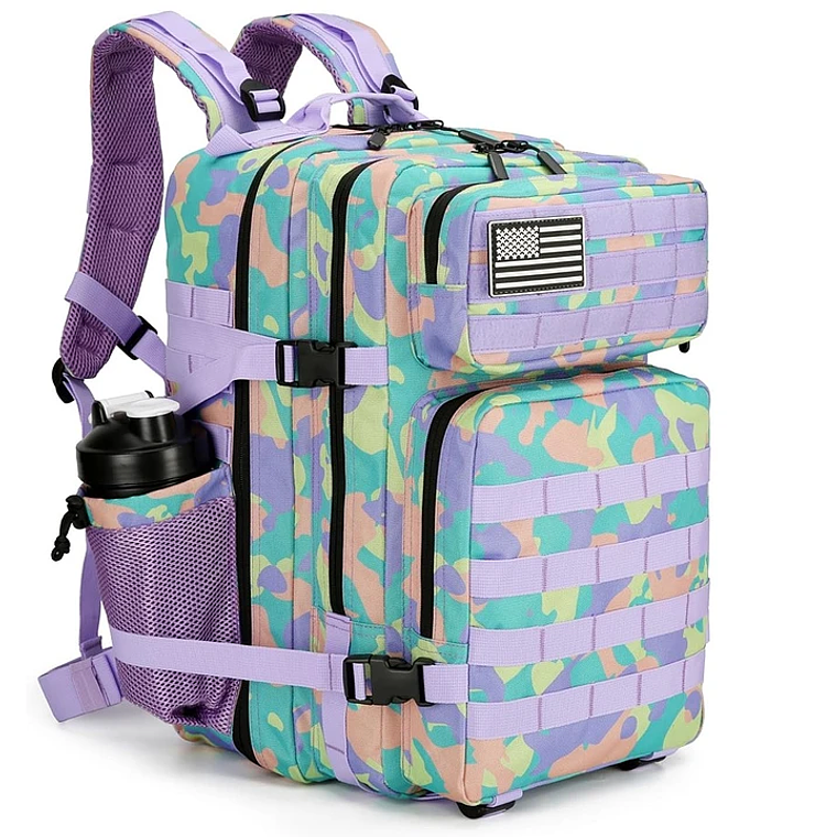 Mochila 45 Litros Táctica Verde Lila Camo 3