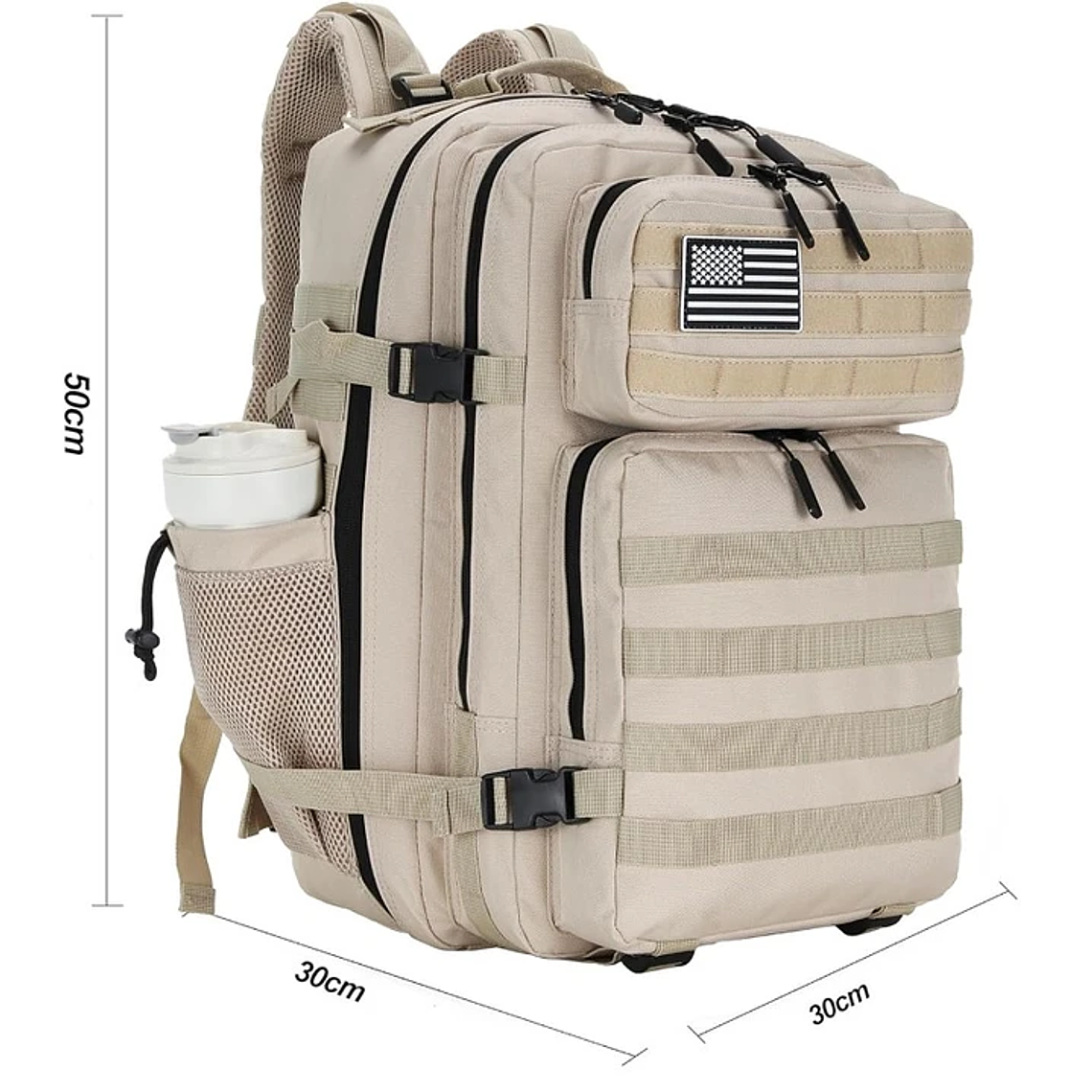 Mochila Táctica 45 Litros Caqui Claro 1