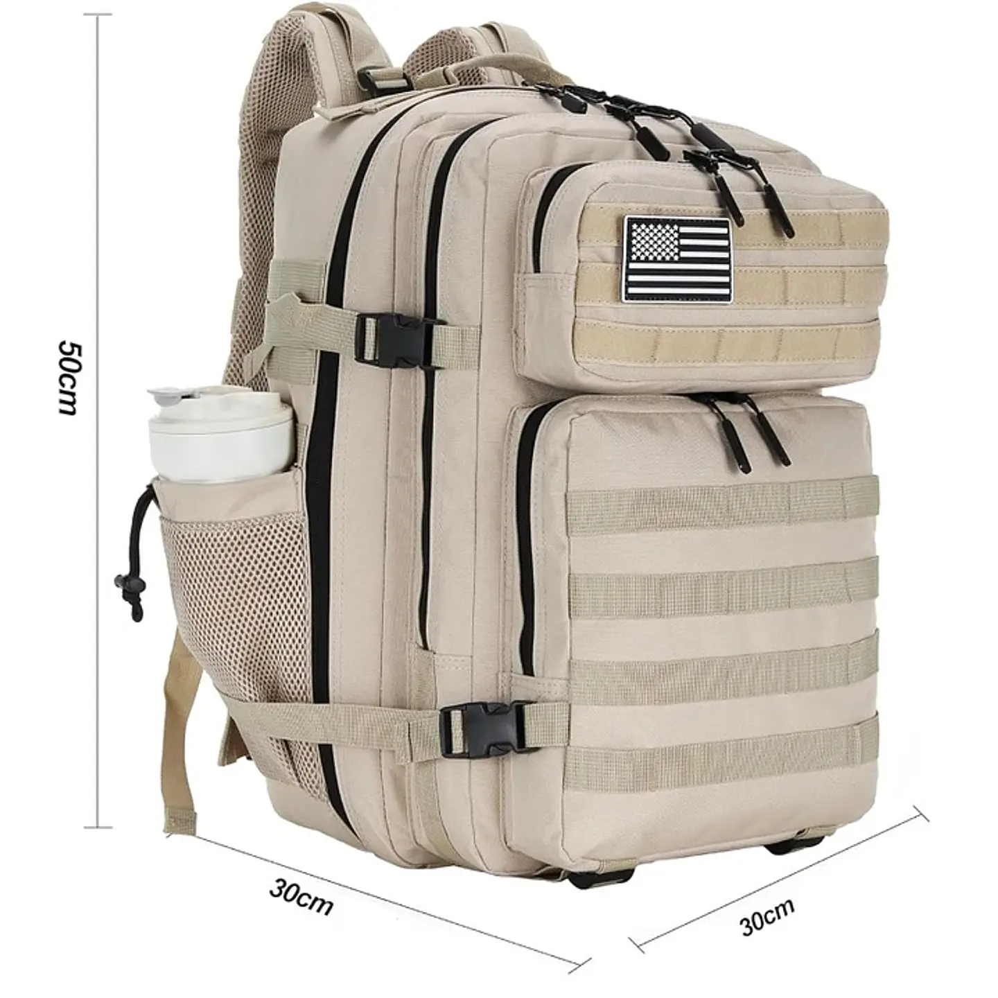 Mochila Táctica 45 Litros Caqui Claro 1
