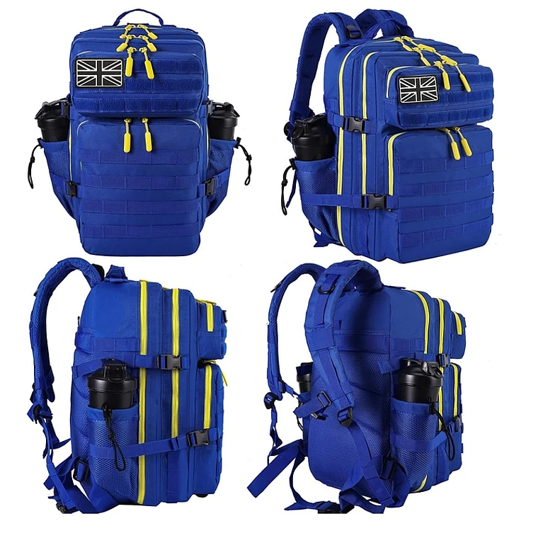 Mochila Táctica 45 Litros Azul Amarillo 2