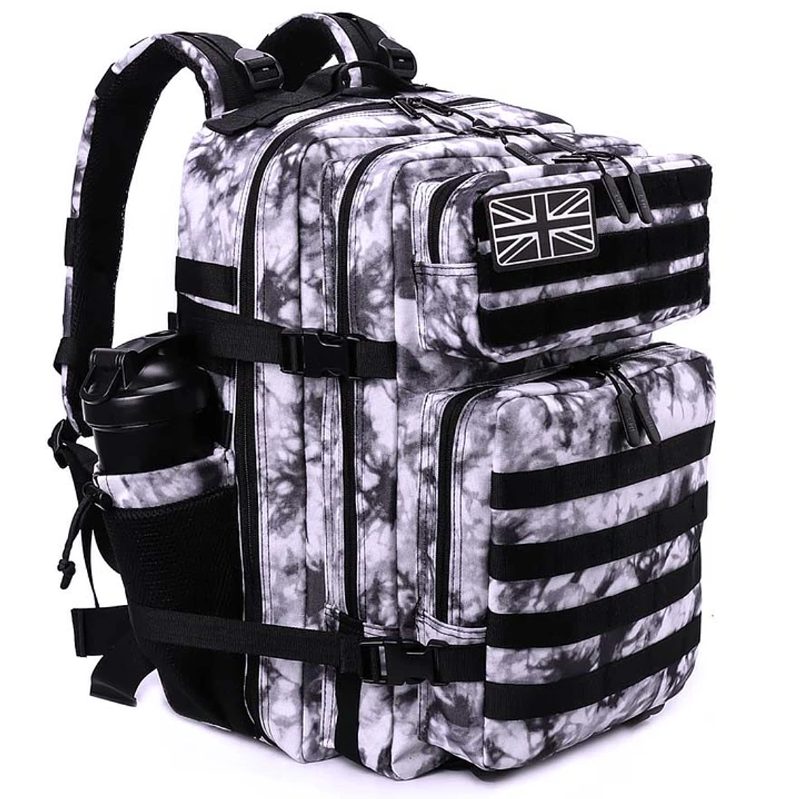 Mochila Táctica 45 Litros Negro Blanco 3