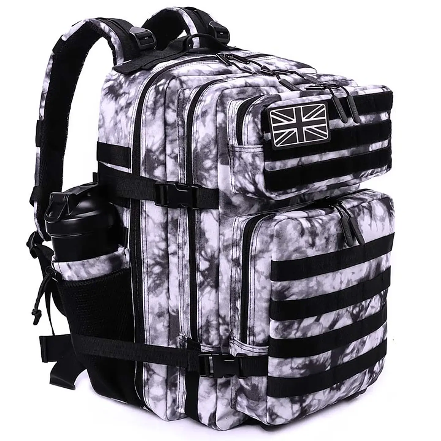 Mochila Táctica 45 Litros Negro Blanco 3
