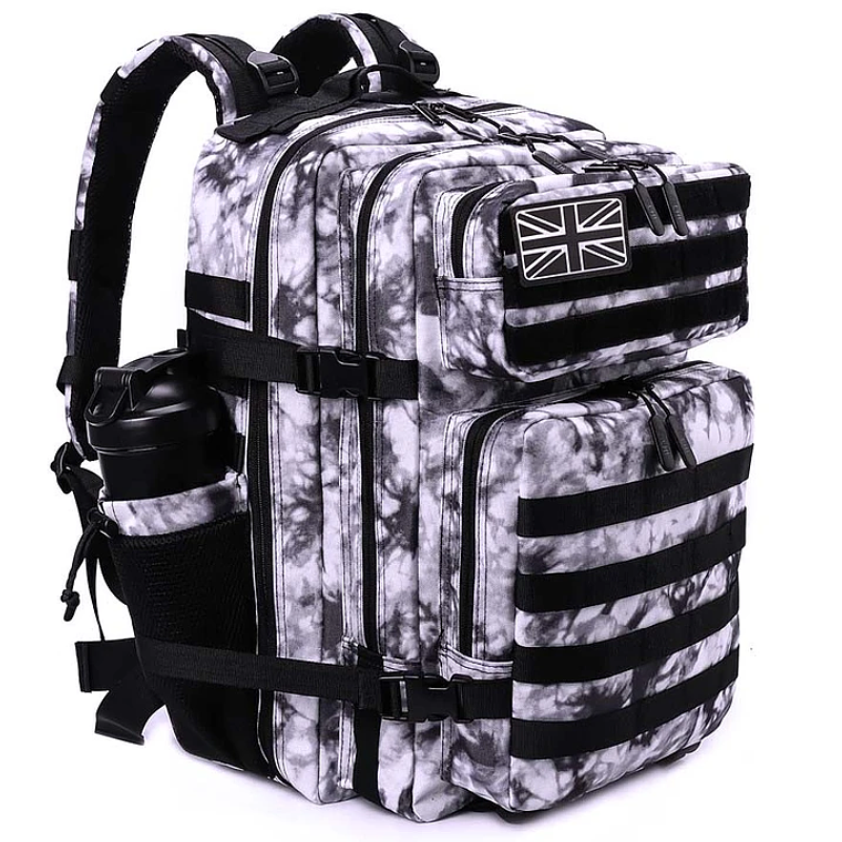 Mochila Táctica 45 Litros Negro Blanco 3