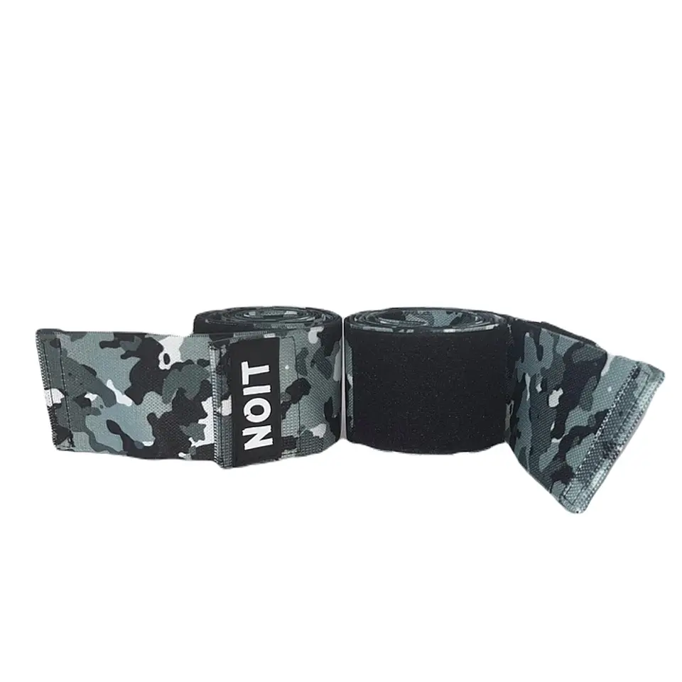 Rodilleras Powerlifting Levantamientos Tipo Venda Gris Camo 3