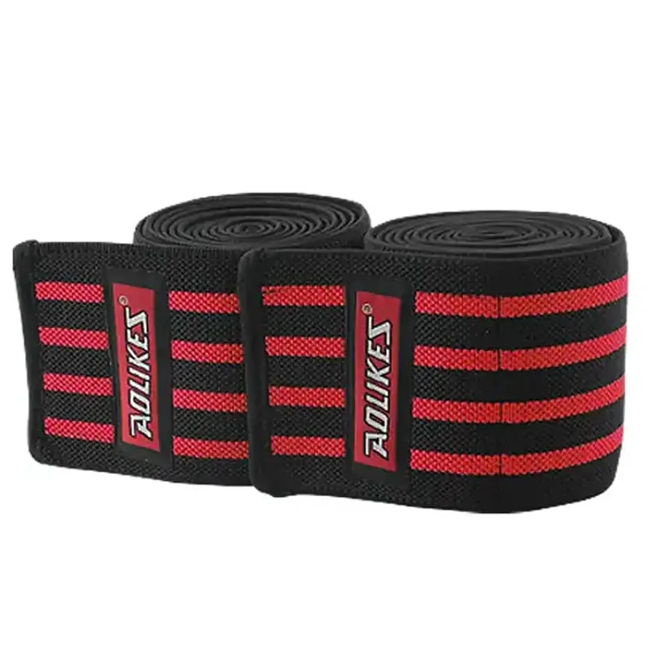 Rodilleras Elasticas Tipo Vendas Para Levantamientos Powerlifting Rojo 1