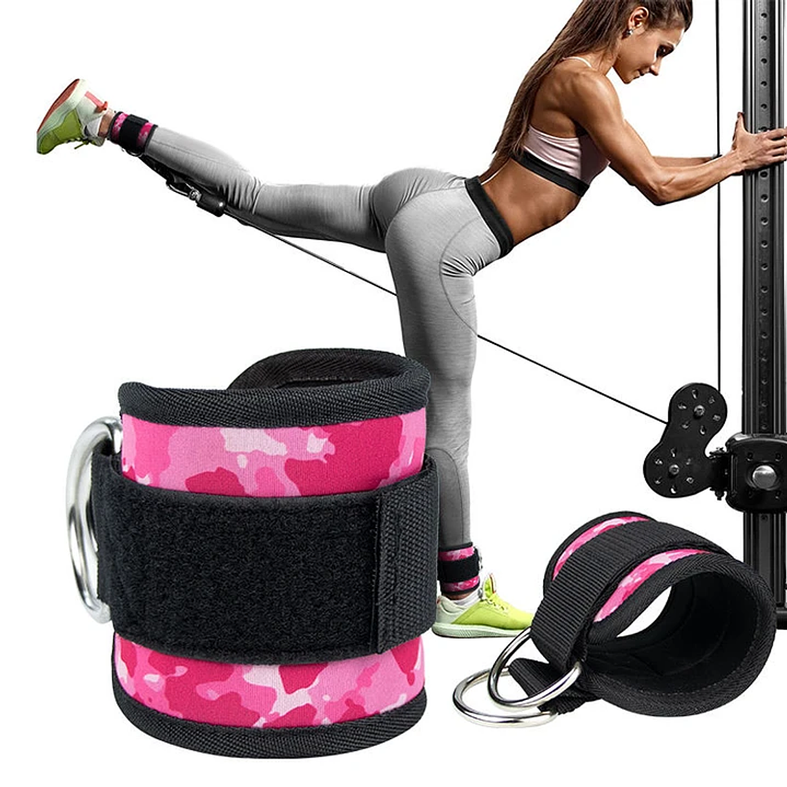 Tobilleras Para Polea Acolchada Ejercicios Maquina Polea 5