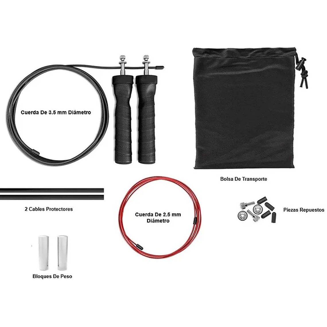 Cuerda Crossfit Para Salto De Velocidad Pack Pro 3