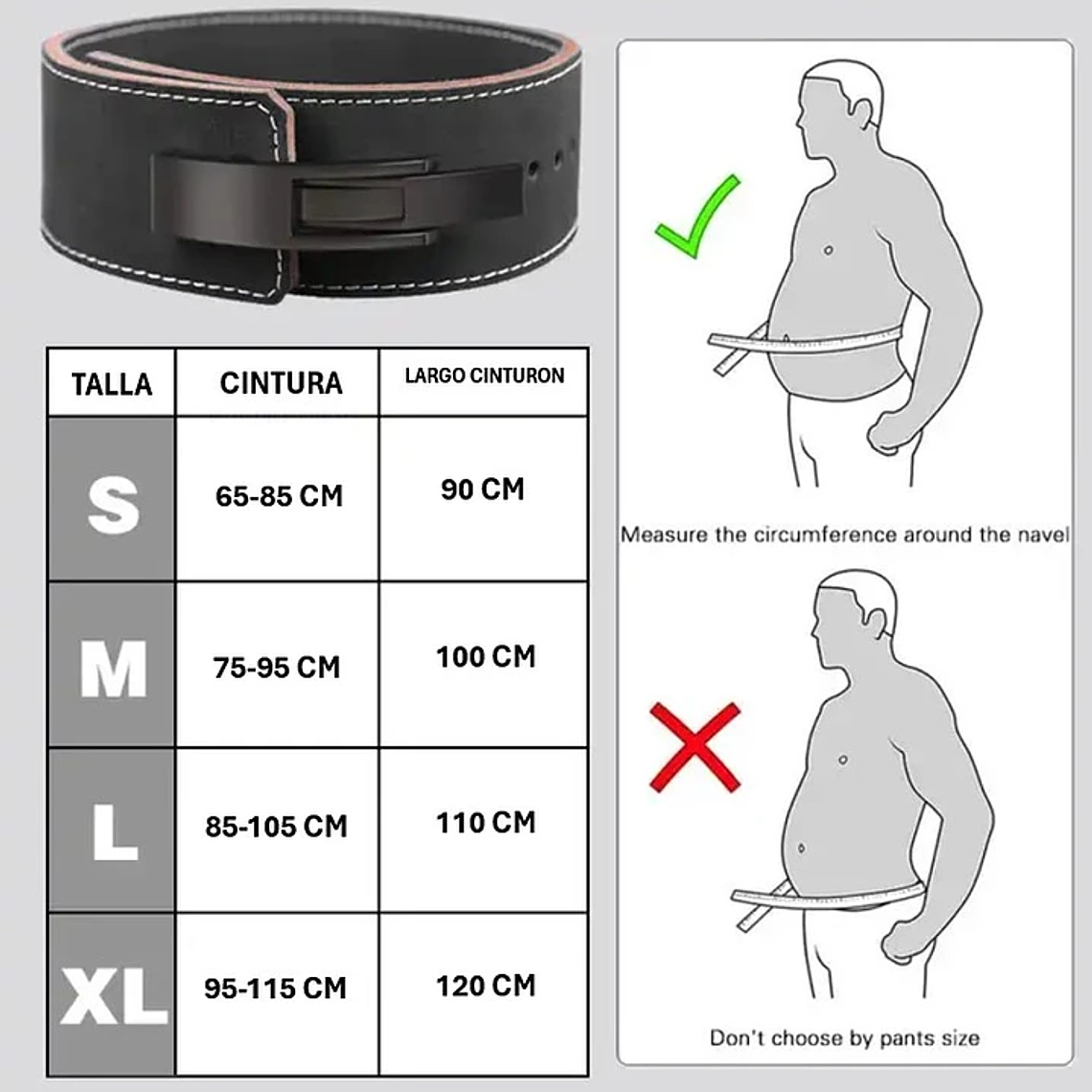 Cinturón Palanca Levantamientos Powerlifting Cuero 10mm 3