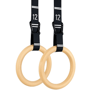 Anillas Olímpicas De Madera Gimnasia Calistenia Crossfit Numeradas