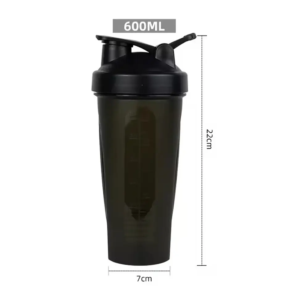 Shaker Botella Mezclador Batidos Proteina Suplementos 600ml 4