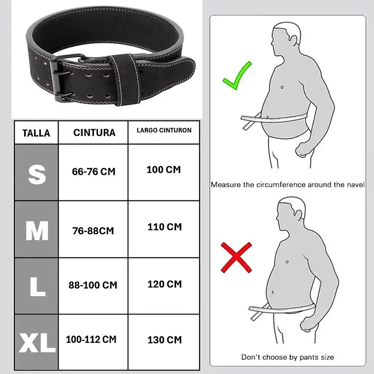 Cinturón Para Entrenar Powerlifting Levantamientos Pesas Cuero 10mm 3