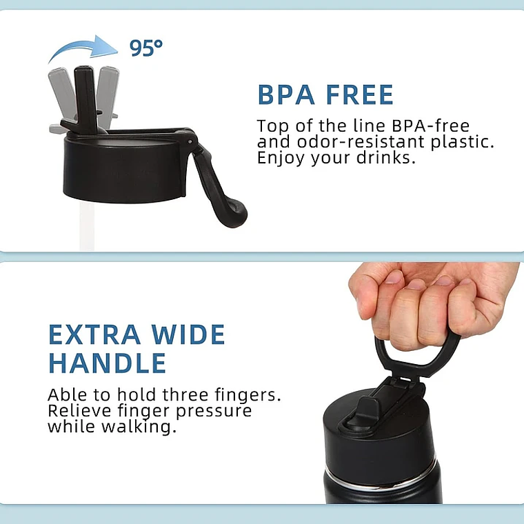 Botella Termica Termo Agua Acero Inoxidable 1 Litro 2 Tapas 4