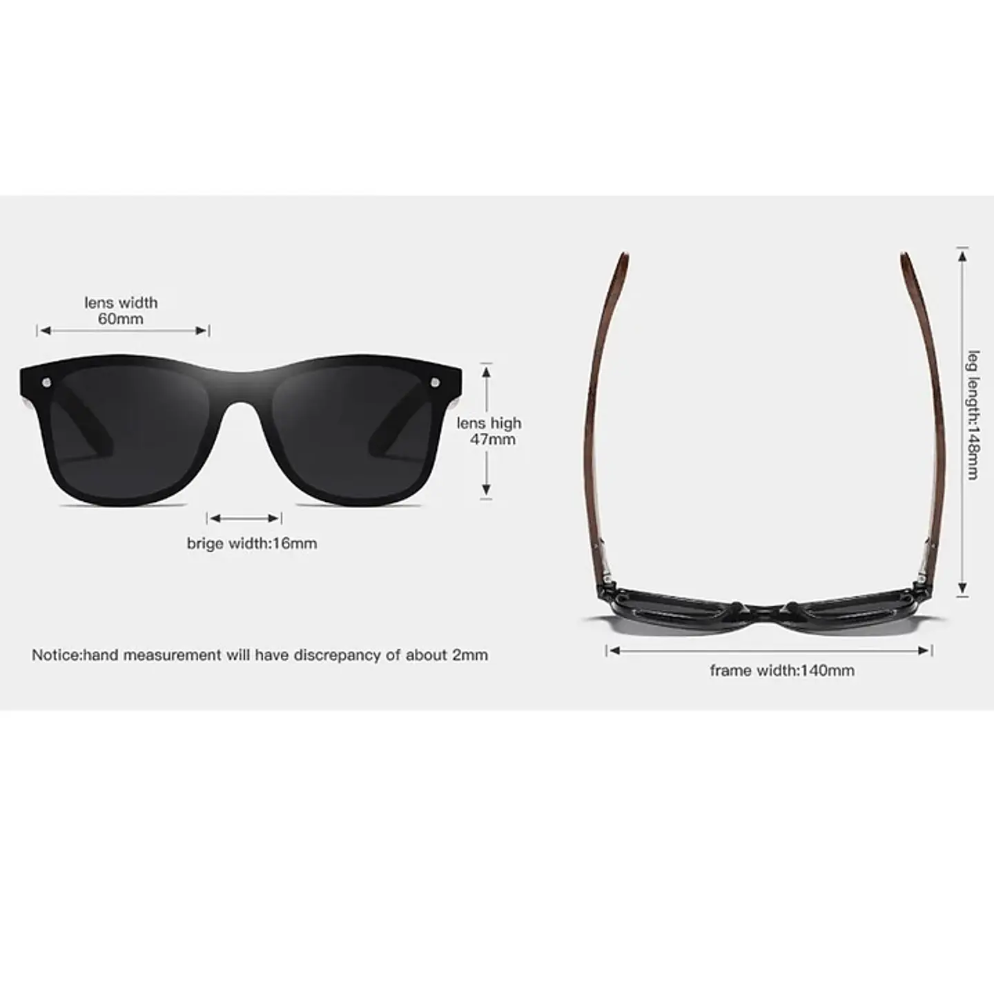 Lentes De Sol Gafas De Madera Polarizados Zebra 2