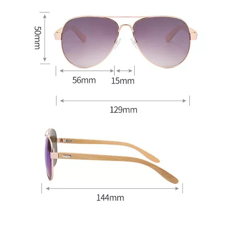 Anteojos De Sol Estilo Aviador Polarizados Gafas De Madera 2
