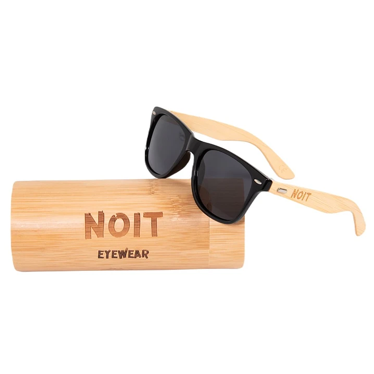 Lentes De Sol Gafas De Madera Polarizadas Negro 1