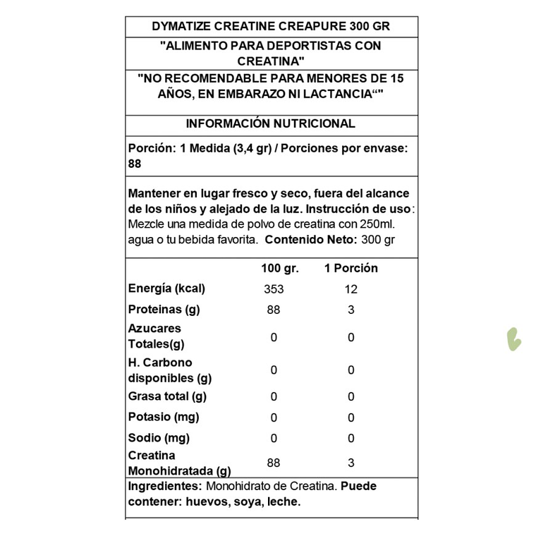 CREATINA (300 GR) CREAPURE DYMATIZE 2