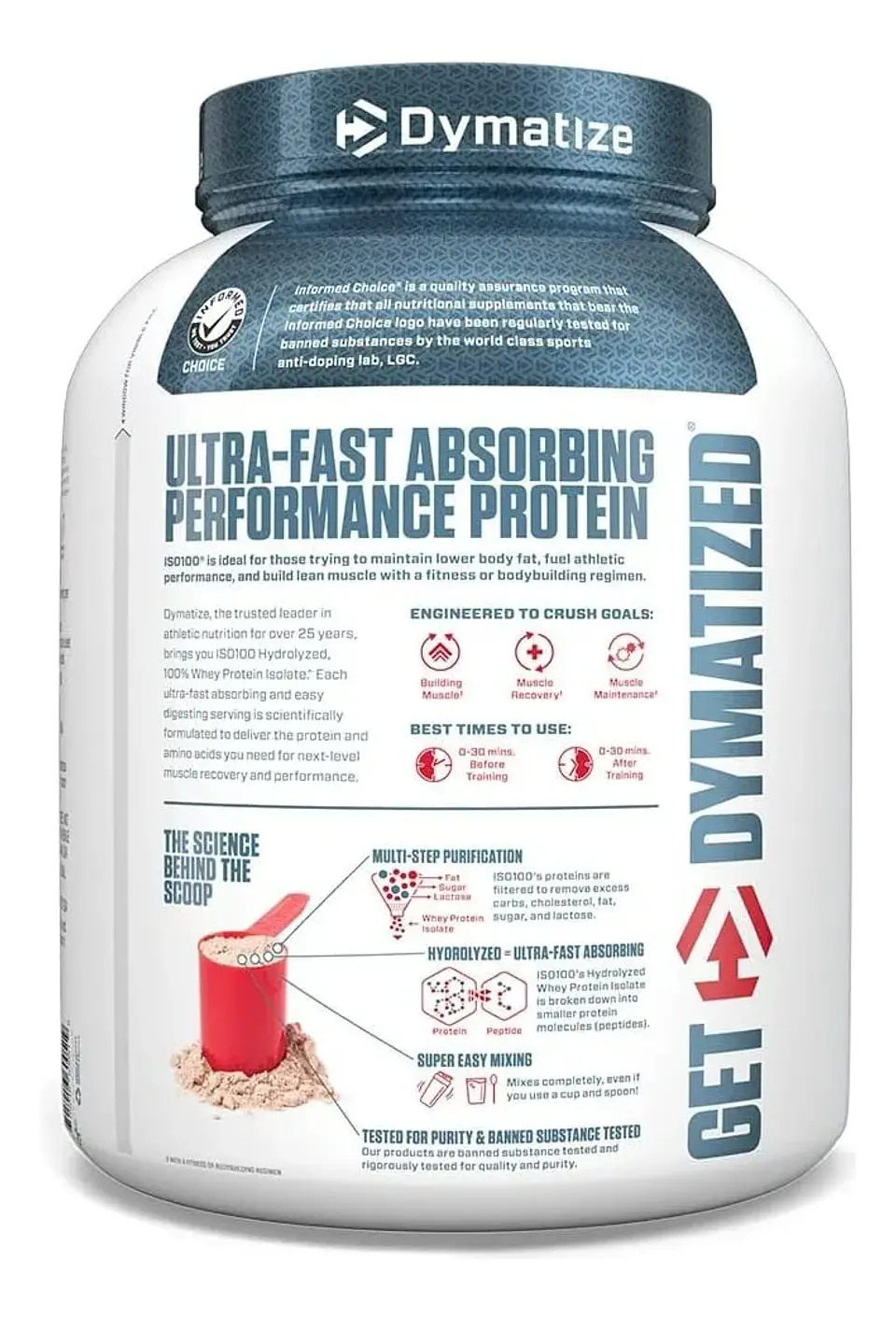 PROTEINA DYMATIZE ISO 100 HYDROLYZED WHEY ISOLATE 5LB  CHOCOLATE PEANUT BUTTER  2